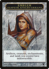 Emblem - Elspeth, Knight-Errant // Soldier Double-Sided Token [Modern Event Deck 2014 Tokens] | Deep Dive Games St. Marys