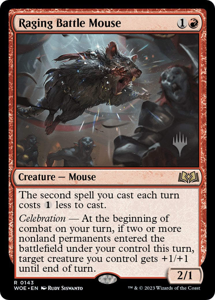 Raging Battle Mouse (Promo Pack) [Wilds of Eldraine Promos] | Deep Dive Games St. Marys