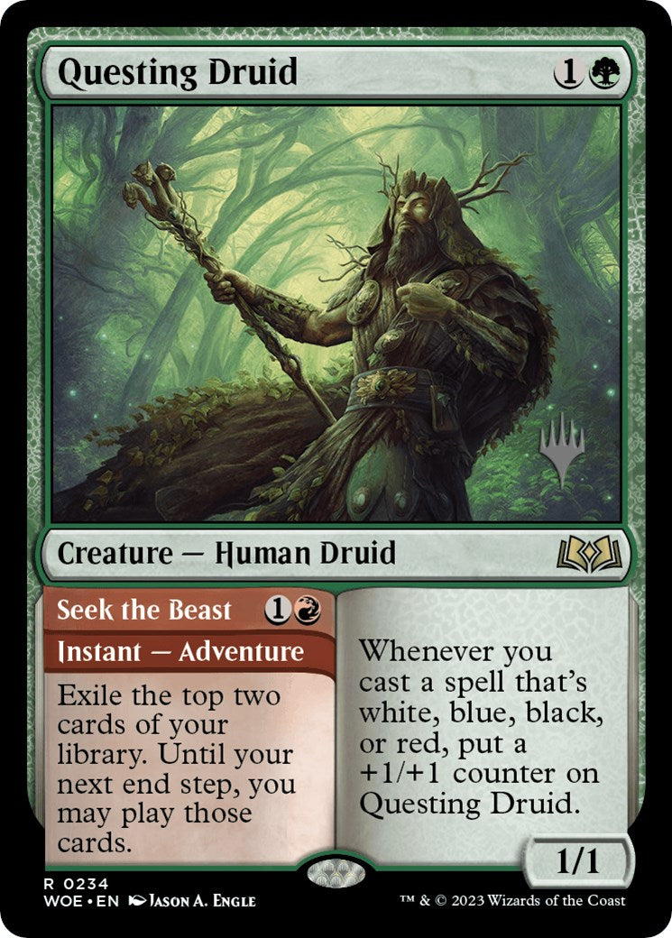 Questing Druid (Promo Pack) [Wilds of Eldraine Promos] | Deep Dive Games St. Marys