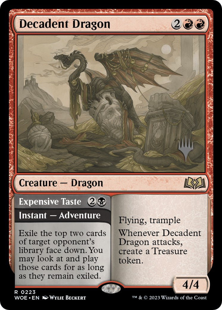 Decadent Dragon // Expensive Taste (Promo Pack) [Wilds of Eldraine Promos] | Deep Dive Games St. Marys