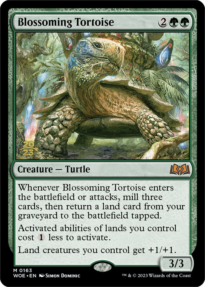 Blossoming Tortoise [Wilds of Eldraine Prerelease Promos] | Deep Dive Games St. Marys