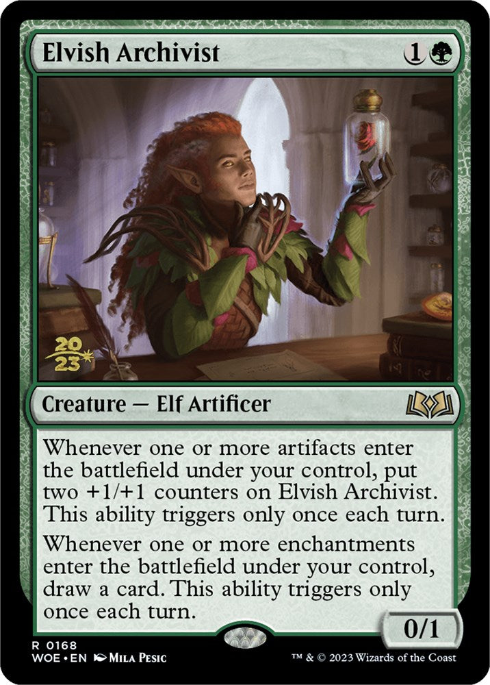 Elvish Archivist [Wilds of Eldraine Prerelease Promos] | Deep Dive Games St. Marys