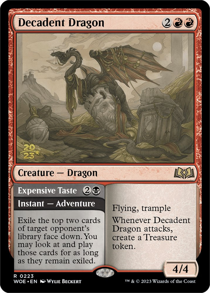 Decadent Dragon // Expensive Taste (Promo Pack) [Wilds of Eldraine Promos] | Deep Dive Games St. Marys