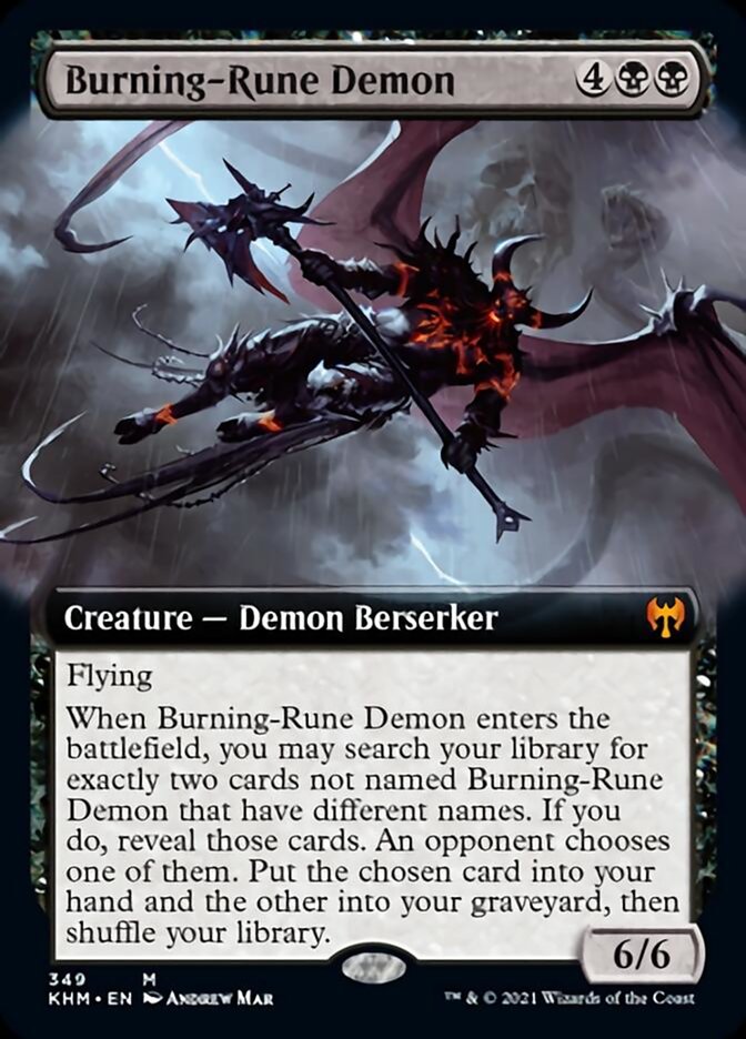 Burning-Rune Demon (Extended Art) [Kaldheim] | Deep Dive Games St. Marys