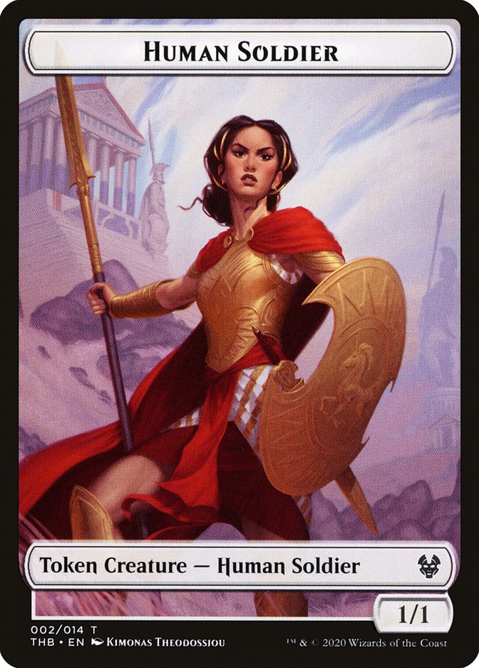 Goat // Human Soldier Double-Sided Token [Theros Beyond Death Tokens] | Deep Dive Games St. Marys