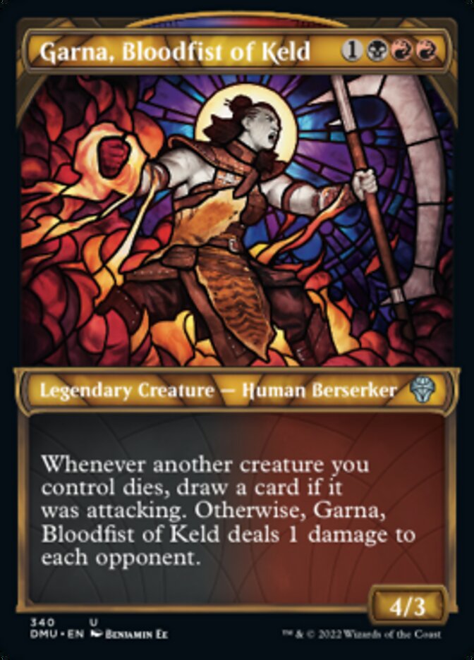 Garna, Bloodfist of Keld (Showcase Textured) [Dominaria United] | Deep Dive Games St. Marys