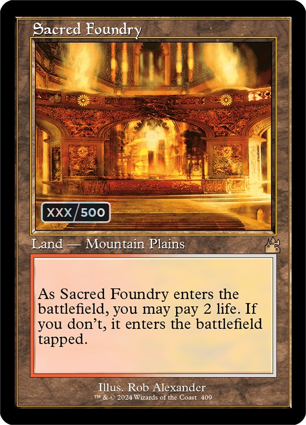 Sacred Foundry (Retro) (Serialized) [Ravnica Remastered] | Deep Dive Games St. Marys