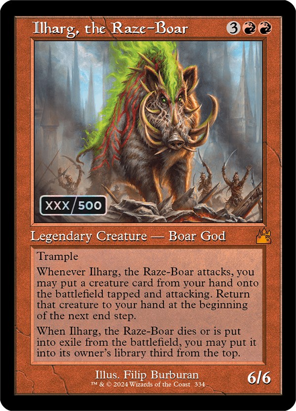 Ilharg, the Raze-Boar (Retro) (Serialized) [Ravnica Remastered] | Deep Dive Games St. Marys