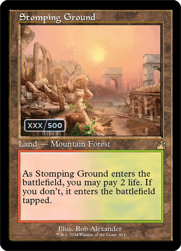 Stomping Ground (Retro) (Serialized) [Ravnica Remastered] | Deep Dive Games St. Marys