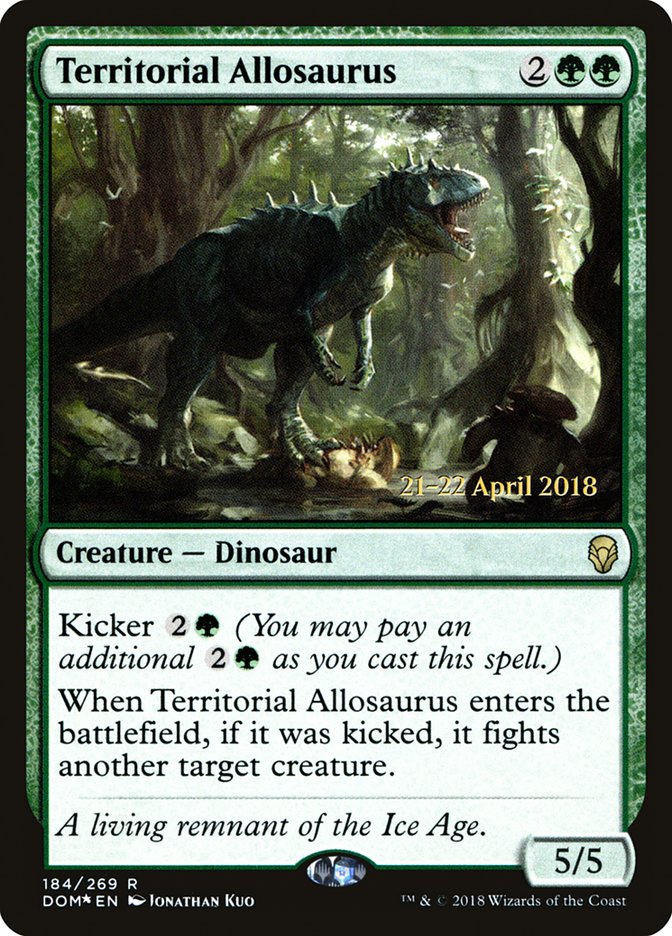 Territorial Allosaurus [Dominaria Prerelease Promos] | Deep Dive Games St. Marys