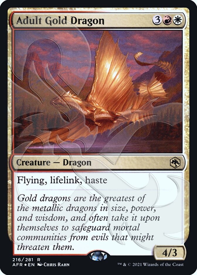 Adult Gold Dragon (Ampersand Promo) [Dungeons & Dragons: Adventures in the Forgotten Realms Promos] | Deep Dive Games St. Marys