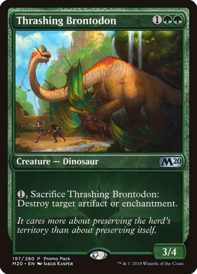 Thrashing Brontodon (Promo Pack) [Core Set 2020 Promos] | Deep Dive Games St. Marys