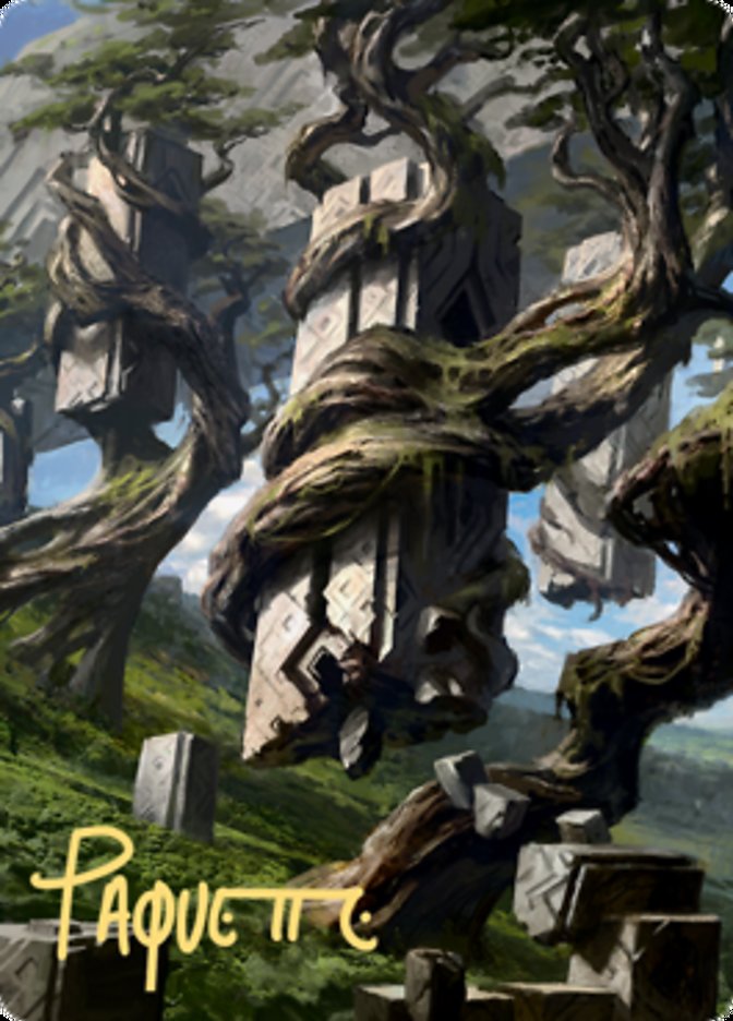Forest 2 Art Card (Gold-Stamped Signature) [Zendikar Rising Art Series] | Deep Dive Games St. Marys