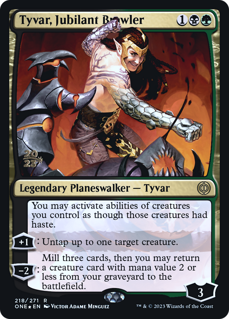 Tyvar, Jubilant Brawler [Phyrexia: All Will Be One Prerelease Promos] | Deep Dive Games St. Marys