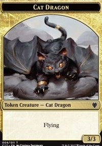 Cat Dragon // Dragon (006) Double-Sided Token [Commander 2017 Tokens] | Deep Dive Games St. Marys