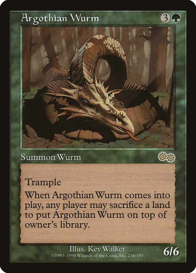 Argothian Wurm [Urza's Saga] | Deep Dive Games St. Marys