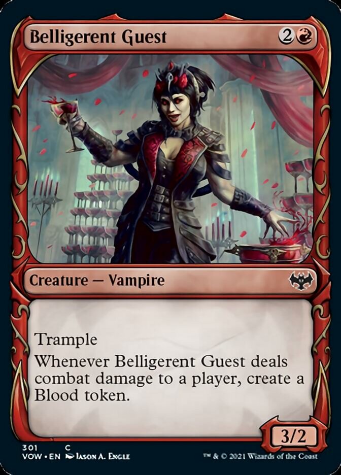 Belligerent Guest (Showcase Fang Frame) [Innistrad: Crimson Vow] | Deep Dive Games St. Marys