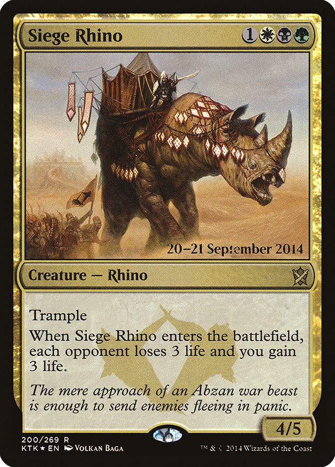 Siege Rhino [Khans of Tarkir Prerelease Promos] | Deep Dive Games St. Marys