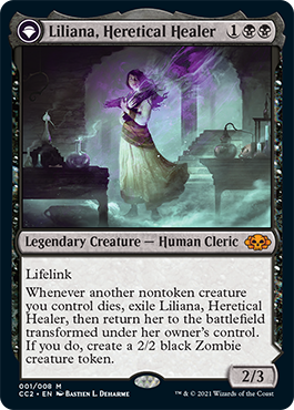 Liliana, Heretical Healer // Liliana, Defiant Necromancer [Commander Collection: Black] | Deep Dive Games St. Marys