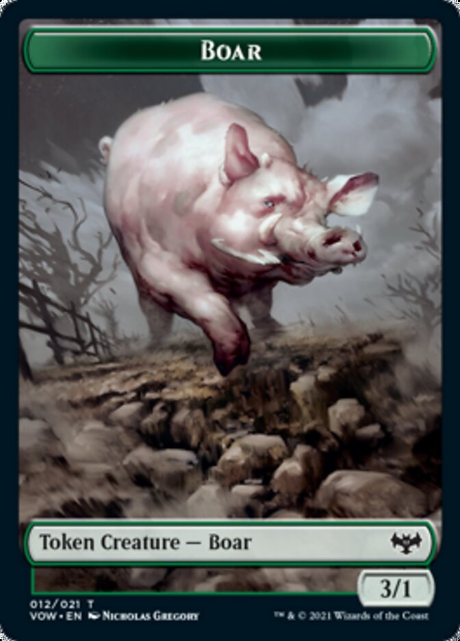 Copy // Boar Double-Sided Token [Innistrad: Crimson Vow Tokens] | Deep Dive Games St. Marys