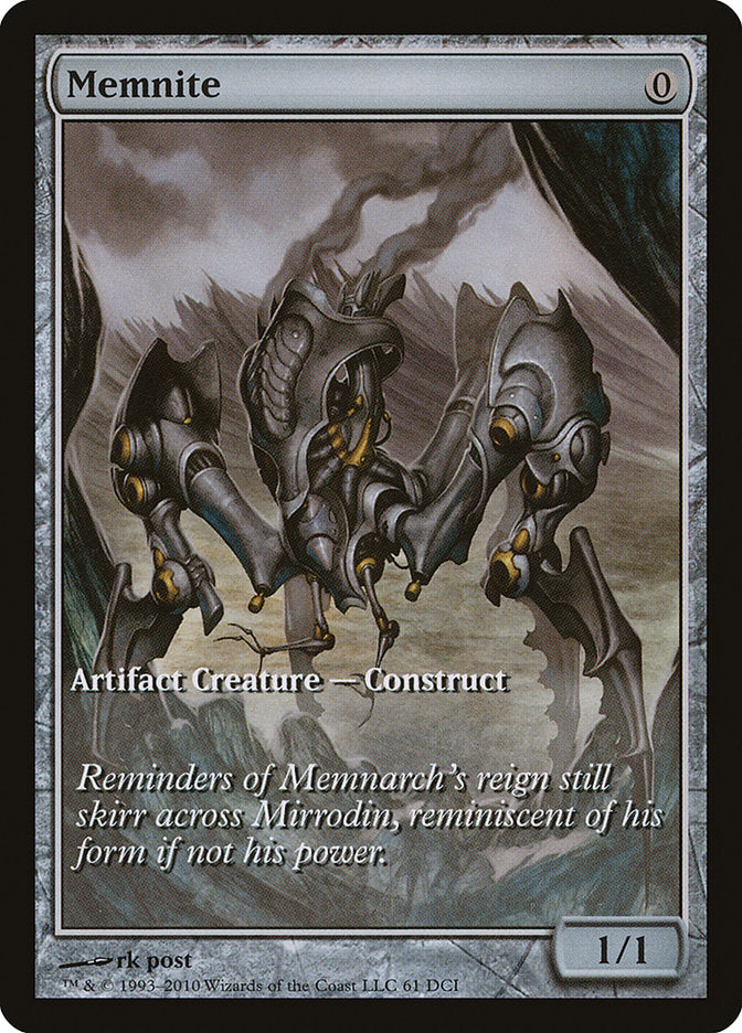 Memnite (Game Day) (Extended Art) [Scars of Mirrodin Promos] | Deep Dive Games St. Marys