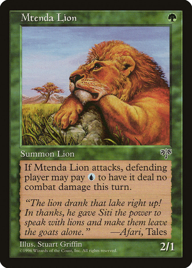 Mtenda Lion [Mirage] | Deep Dive Games St. Marys