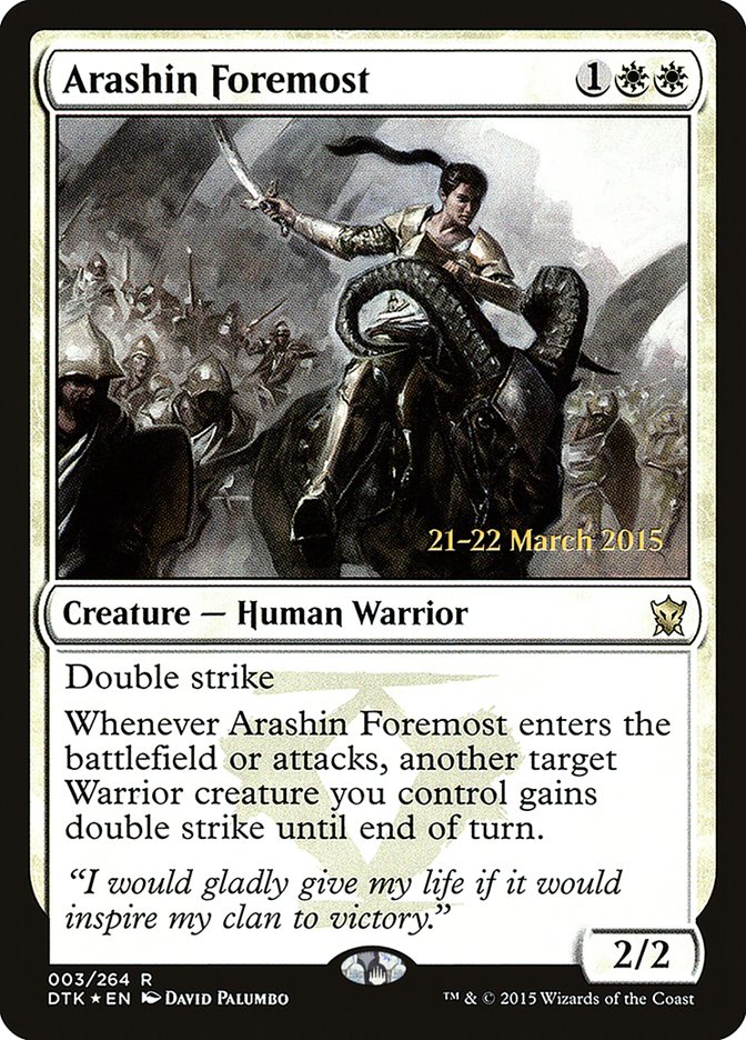 Arashin Foremost [Dragons of Tarkir Prerelease Promos] | Deep Dive Games St. Marys