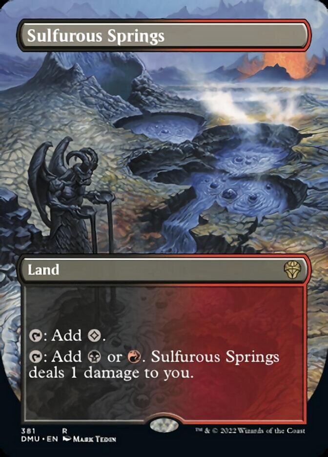 Sulfurous Springs (Borderless Alternate Art) [Dominaria United] | Deep Dive Games St. Marys