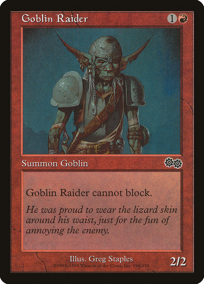 Goblin Raider [Urza's Saga] | Deep Dive Games St. Marys