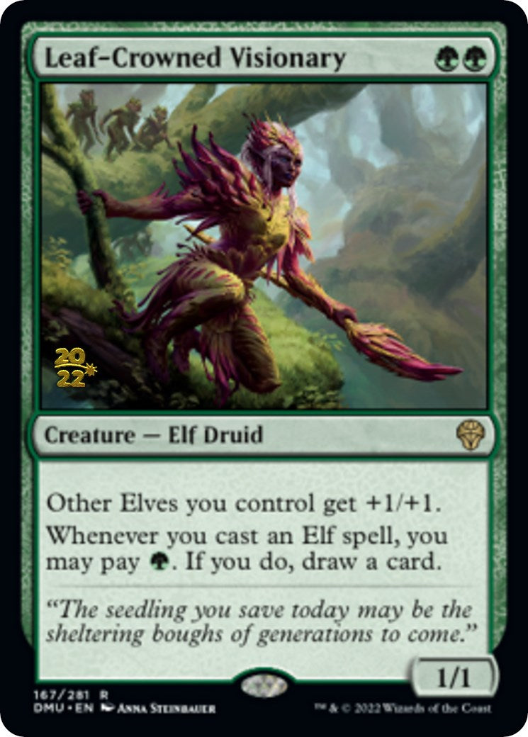 Leaf-Crowned Visionary [Dominaria United Prerelease Promos] | Deep Dive Games St. Marys