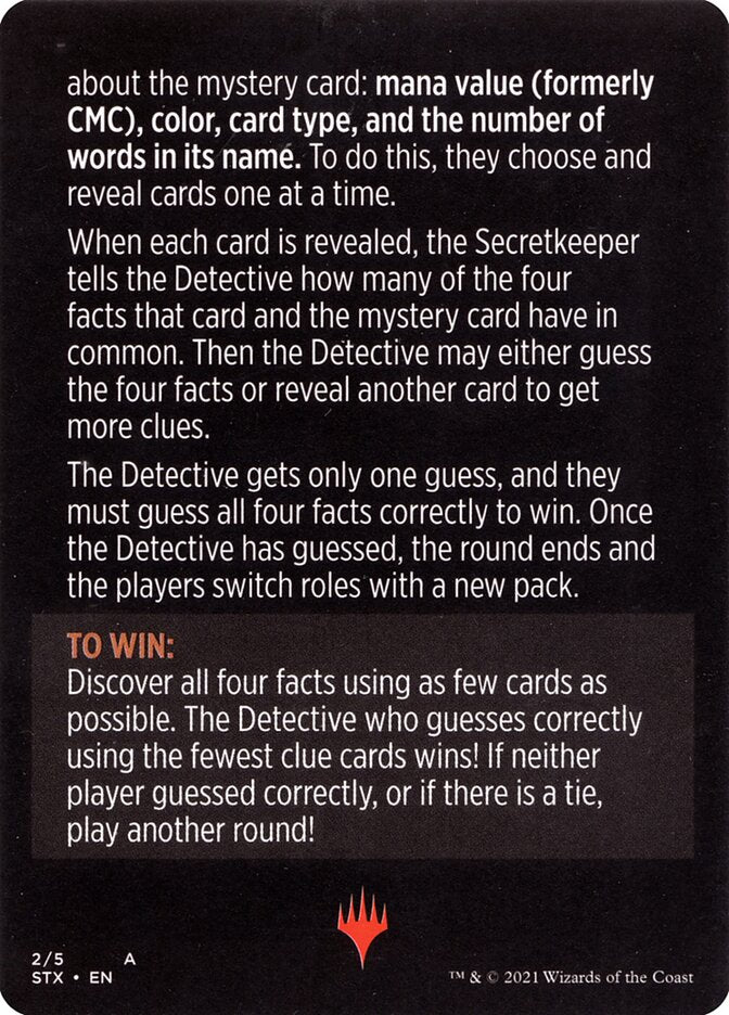 Booster Sleuth (Magic Minigame) [Strixhaven: School of Mages Minigame] | Deep Dive Games St. Marys