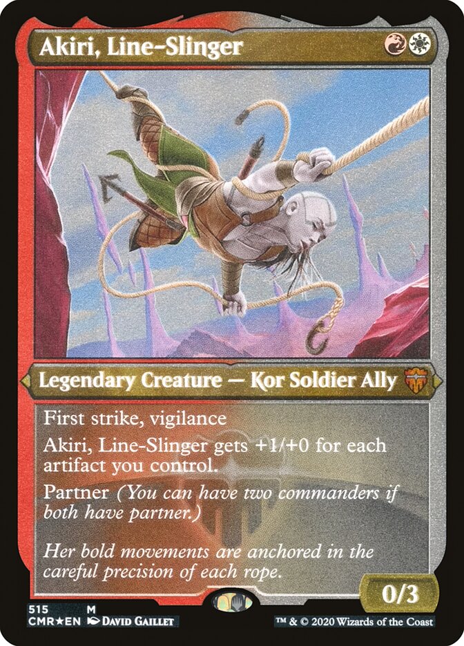 Akiri, Line-Slinger (Etched) [Commander Legends] | Deep Dive Games St. Marys