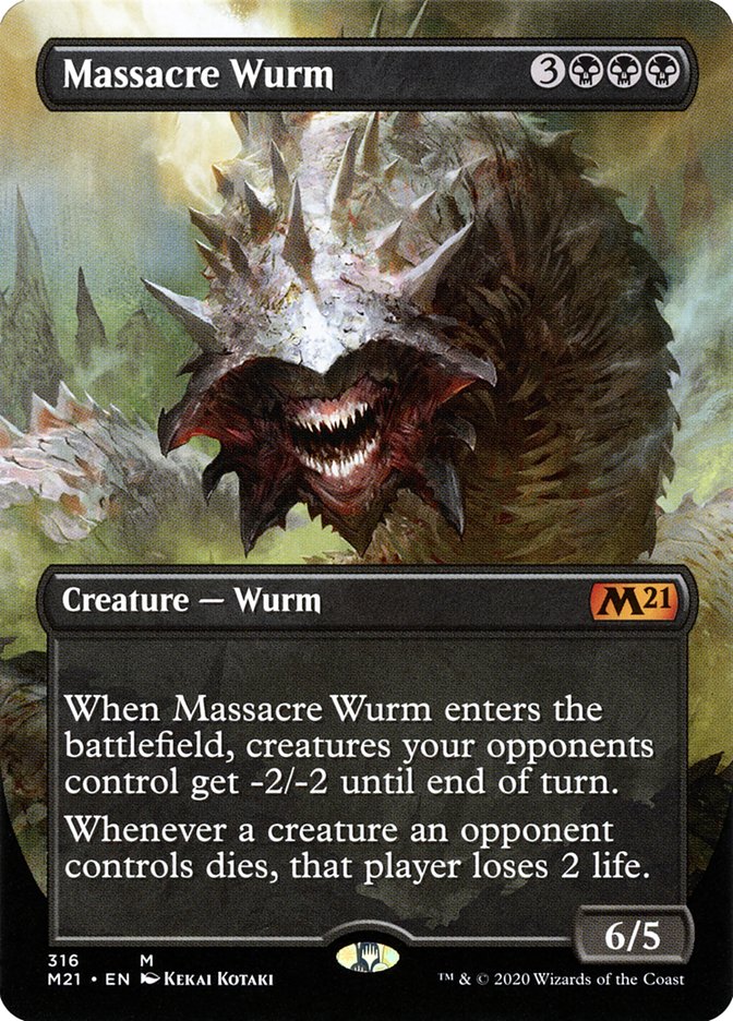 Massacre Wurm (Borderless Alternate Art) [Core Set 2021] | Deep Dive Games St. Marys