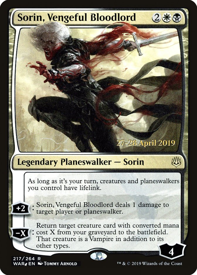 Sorin, Vengeful Bloodlord [War of the Spark Prerelease Promos] | Deep Dive Games St. Marys