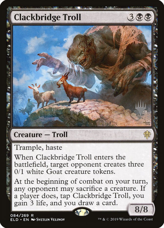 Clackbridge Troll (Promo Pack) [Throne of Eldraine Promos] | Deep Dive Games St. Marys