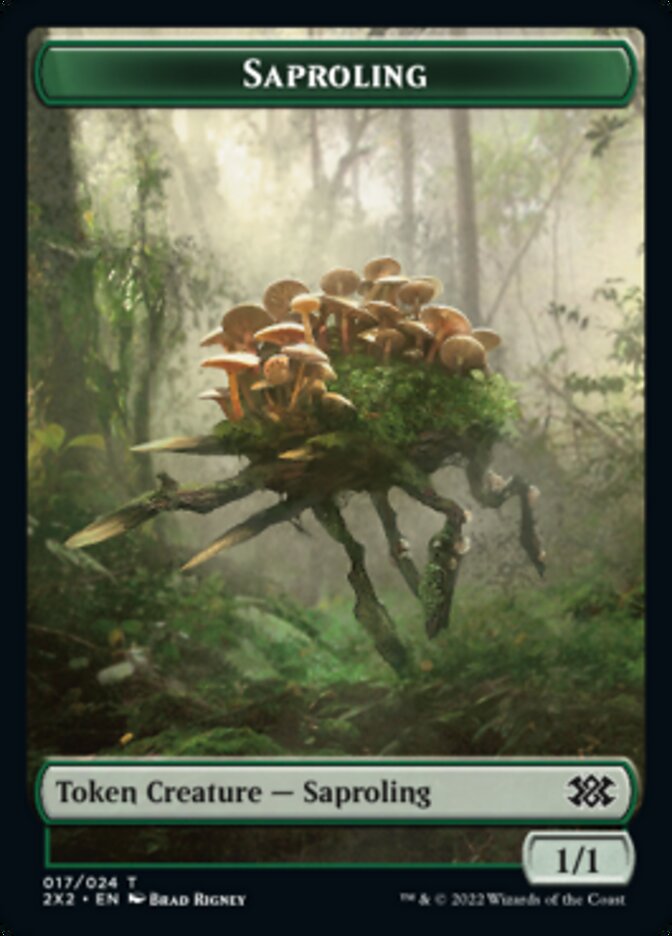 Saproling // Phyrexian Golem Double-Sided Token [Double Masters 2022 Tokens] | Deep Dive Games St. Marys