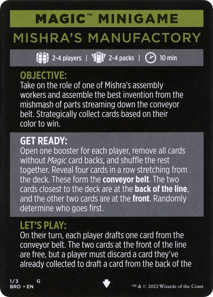 Mishra's Manufactory (Magic Minigame) [The Brothers' War Minigame] | Deep Dive Games St. Marys