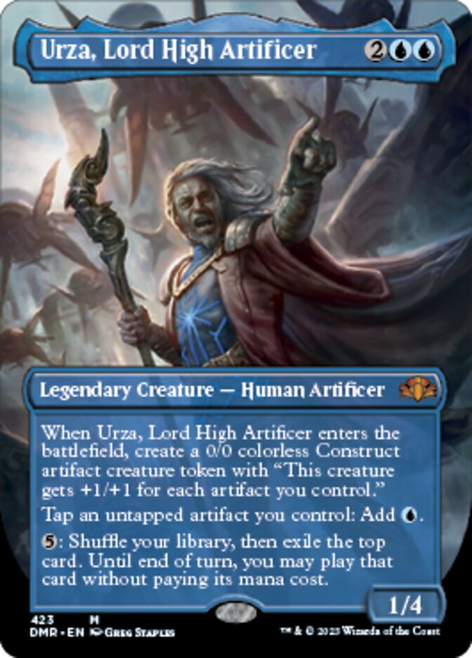 Urza, Lord High Artificer (Borderless Alternate Art) [Dominaria Remastered] | Deep Dive Games St. Marys