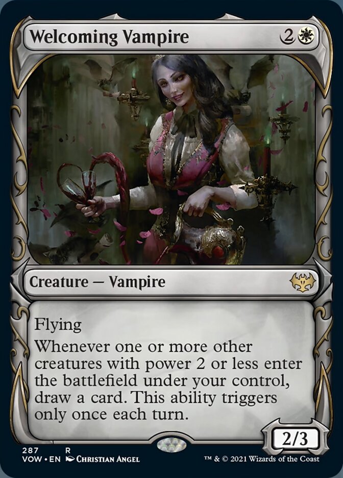 Welcoming Vampire (Showcase Fang Frame) [Innistrad: Crimson Vow] | Deep Dive Games St. Marys