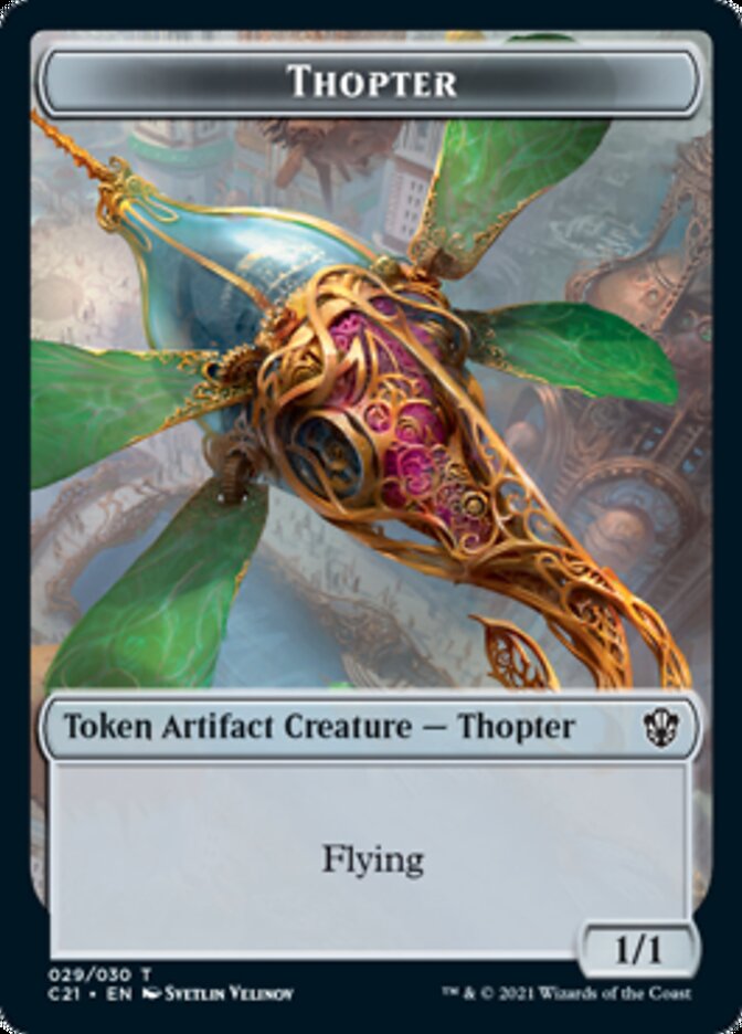 Golem (027) // Thopter Double-Sided Token [Commander 2021 Tokens] | Deep Dive Games St. Marys