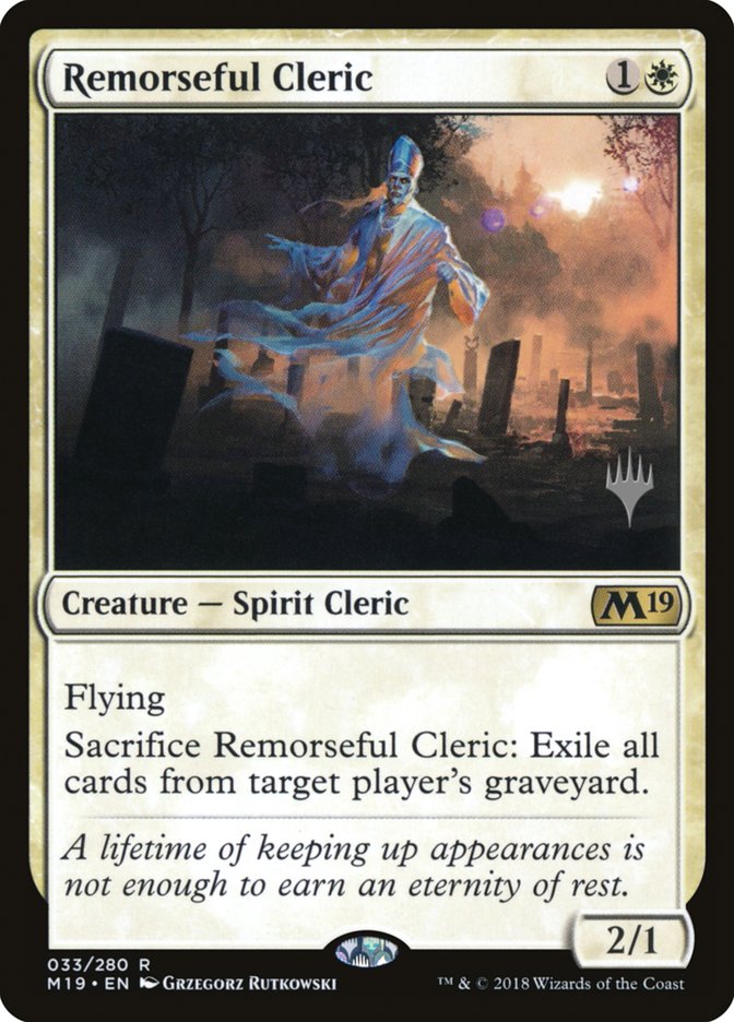 Remorseful Cleric (Promo Pack) [Core Set 2019 Promos] | Deep Dive Games St. Marys