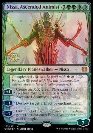 Nissa, Ascended Animist [Phyrexia: All Will Be One Prerelease Promos] | Deep Dive Games St. Marys