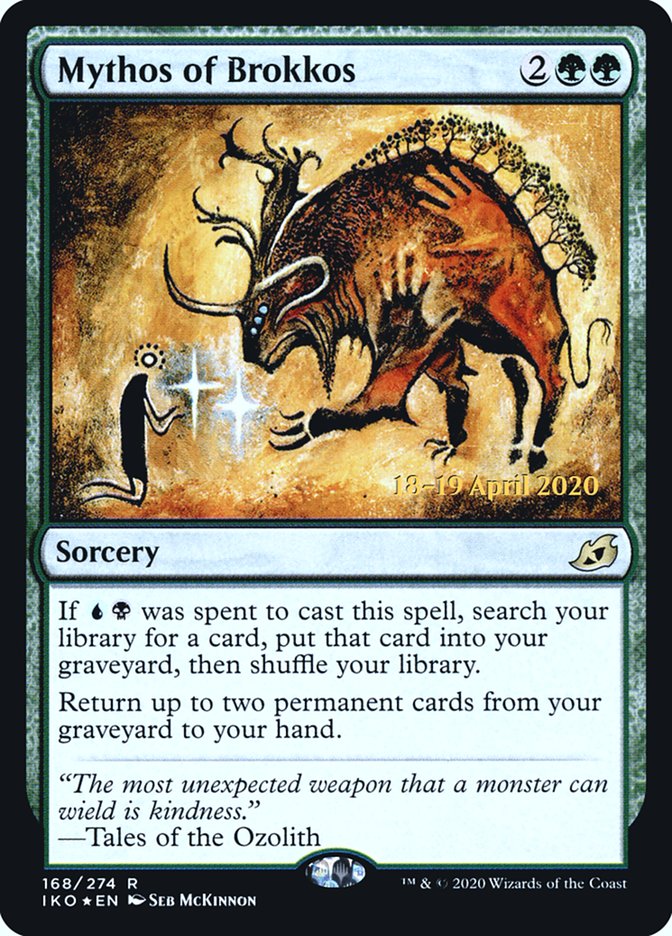 Mythos of Brokkos [Ikoria: Lair of Behemoths Prerelease Promos] | Deep Dive Games St. Marys