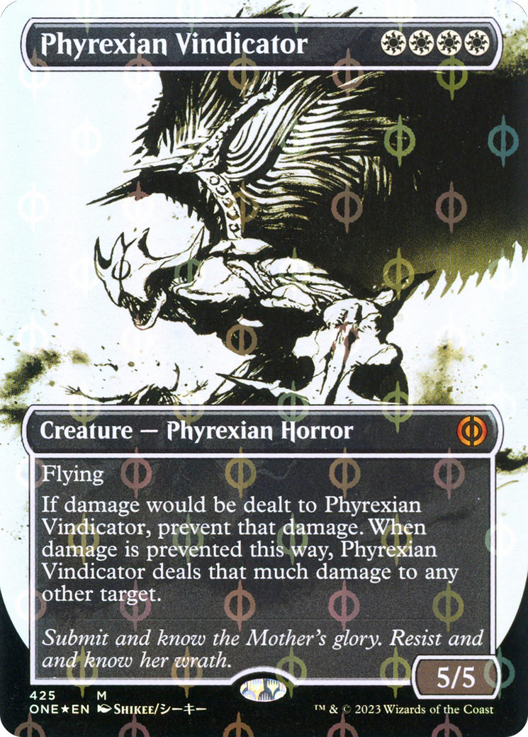 Phyrexian Vindicator (Borderless Ichor Step-and-Compleat Foil) [Phyrexia: All Will Be One] | Deep Dive Games St. Marys