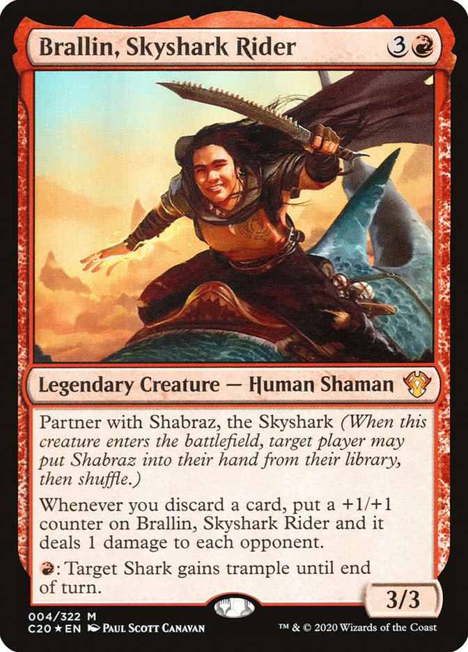 Brallin, Skyshark Rider [Commander 2020] | Deep Dive Games St. Marys