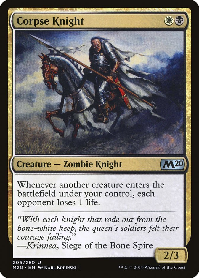 Corpse Knight (Misprint) [Core Set 2020] | Deep Dive Games St. Marys