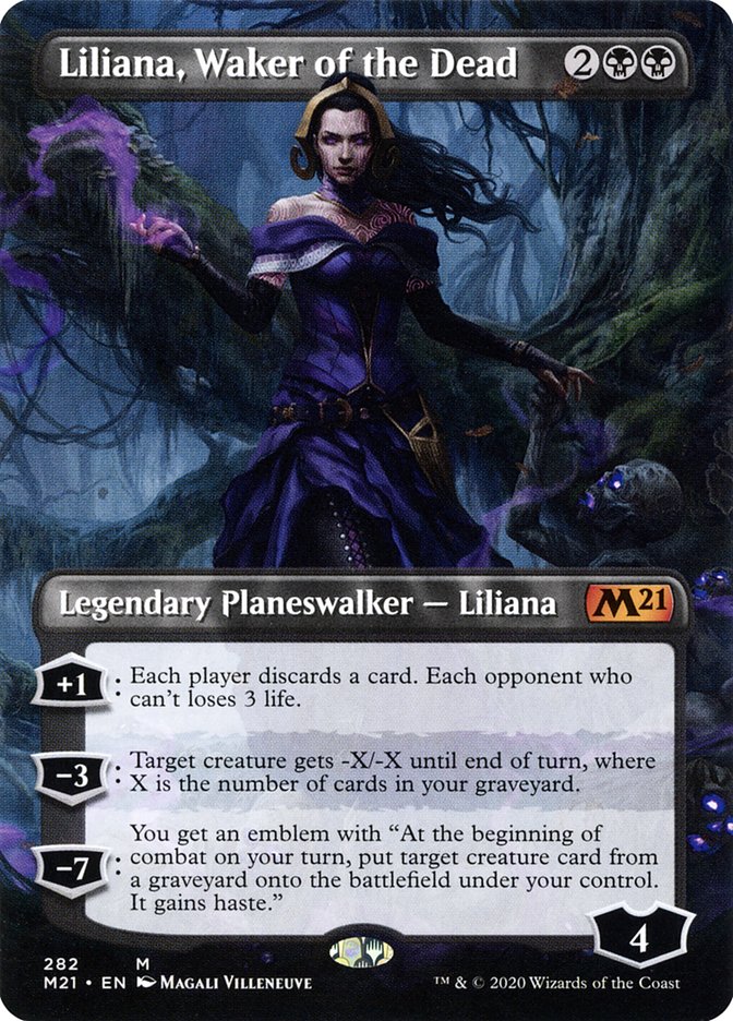 Liliana, Waker of the Dead (Borderless) [Core Set 2021] | Deep Dive Games St. Marys