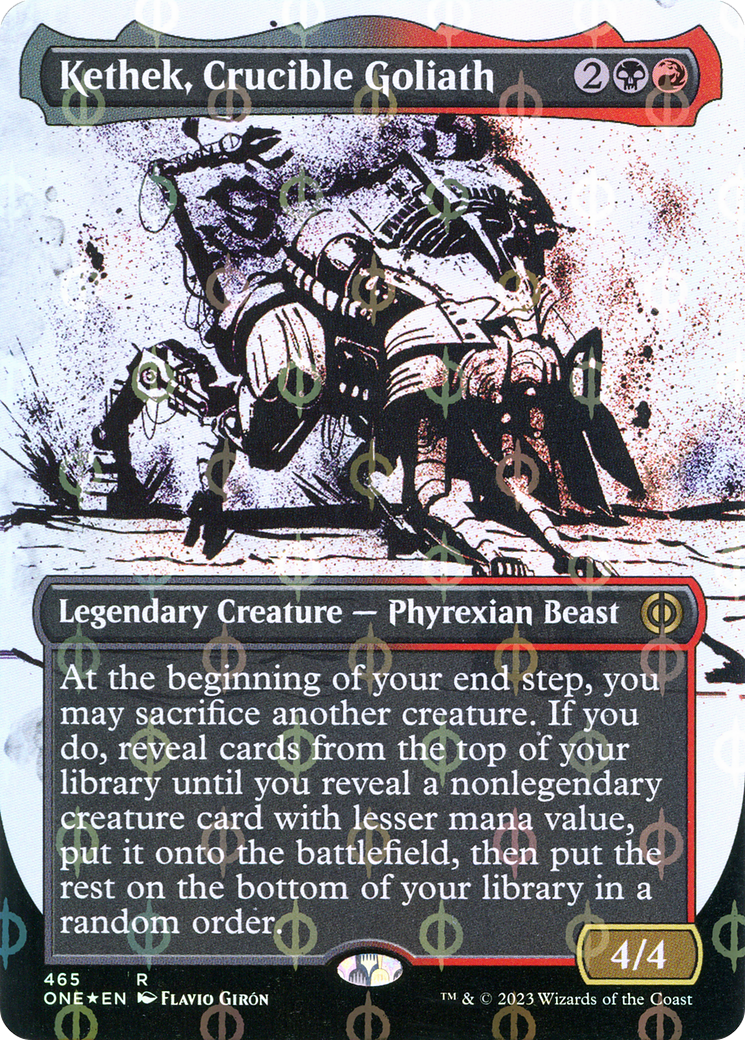 Kethek, Crucible Goliath (Borderless Ichor Step-and-Compleat Foil) [Phyrexia: All Will Be One] | Deep Dive Games St. Marys