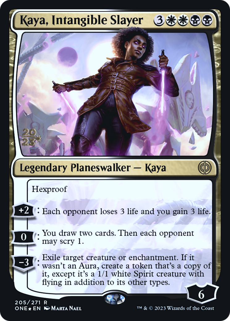 Kaya, Intangible Slayer [Phyrexia: All Will Be One Prerelease Promos] | Deep Dive Games St. Marys