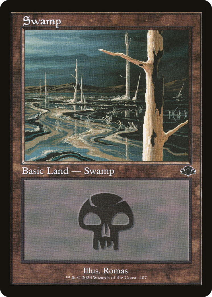 Swamp (407) (Retro) [Dominaria Remastered] | Deep Dive Games St. Marys